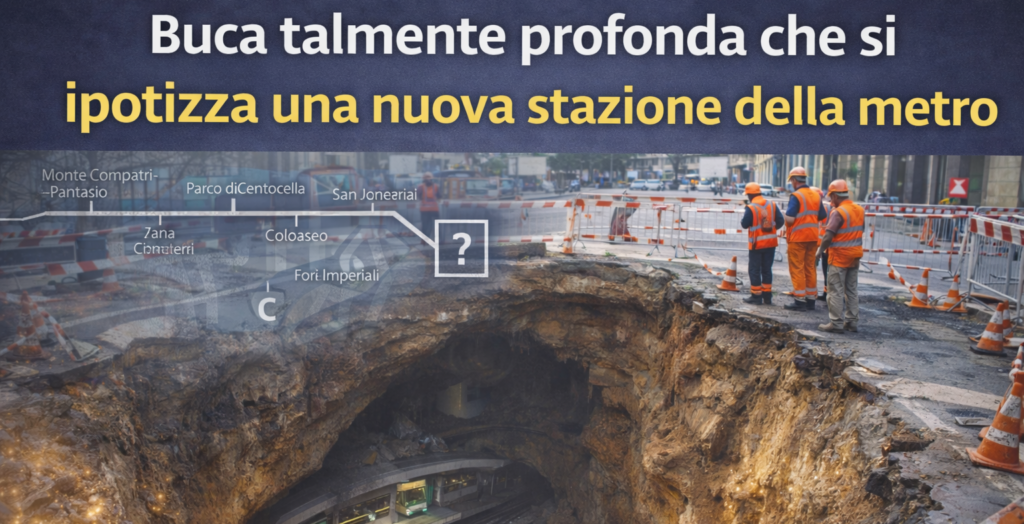Buca talmente profonda che si ipotizza una nuova stazione della metro